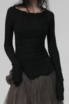 Marc Le Bihan Silk Shrink Classic Long Sleeve Base Top 26900 Series Handmade in France MLB-26900-HEI Black